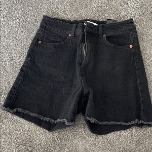 H&M Dark Denim Frayed Jean Shorts